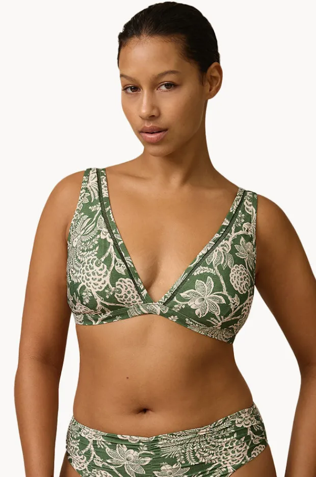 Bikini Tops|Monte u0026 Lou Zeni D/DD Cup Longline Tri Olive