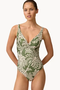 One Pieces|Monte u0026 Lou Zeni Multi Fit Twist One Piece Olive