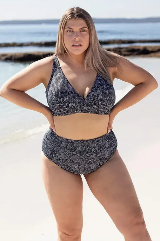 Bikini Tops|Artesands Zig Zag Delacroix Cross Front Bra Zig zag black