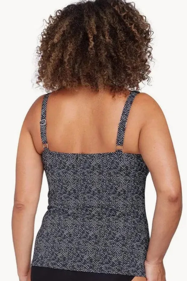Tankini Tops|Artesands Zig Zag Raphael E/F Cup Tankini Separate Zig zag black
