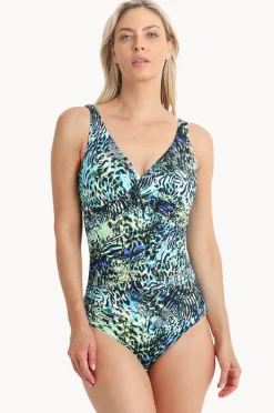 One Pieces|Jantzen Zion DD/E Cup Twist Front One Piece Blue