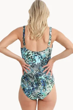 One Pieces|Jantzen Zion DD/E Cup Twist Front One Piece Blue
