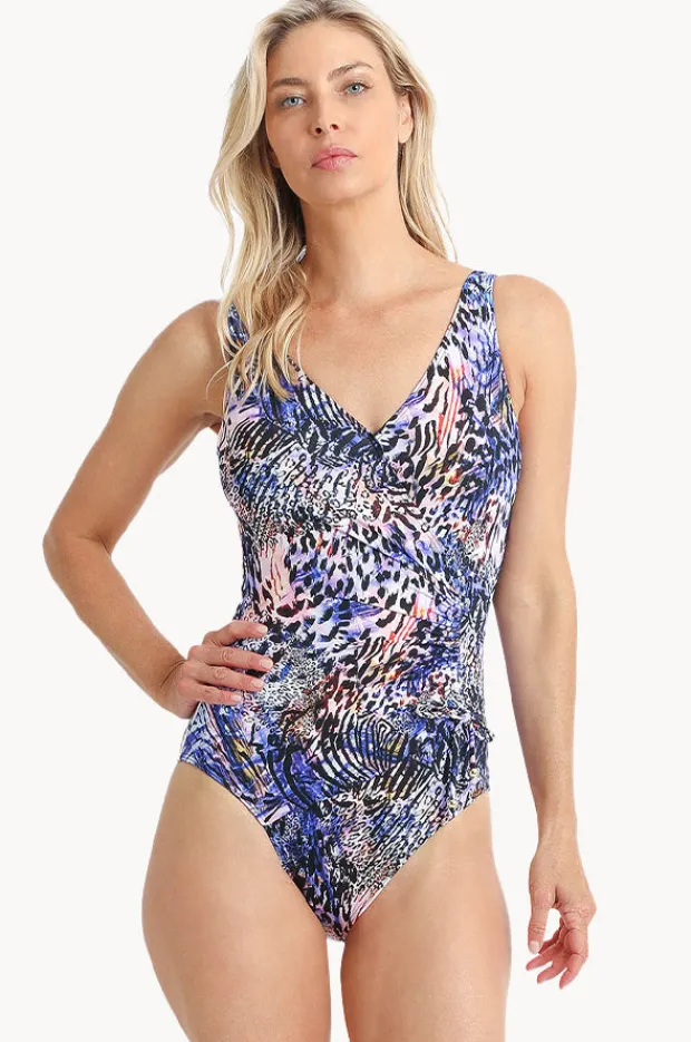 One Pieces|Jantzen Zion Gathered Cross Over One Piece Black