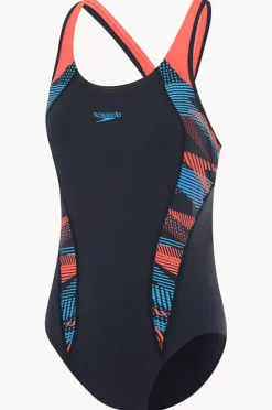 One Pieces|Speedo Zoom Boom Placement Laneback One Piece Navy/coral