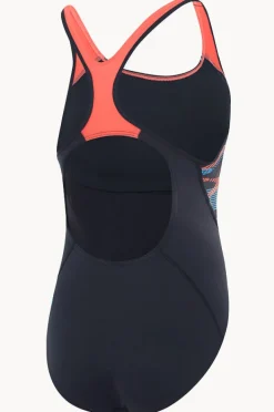 One Pieces|Speedo Zoom Boom Placement Laneback One Piece Navy/coral