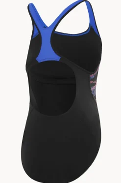 One Pieces|Speedo Zoom Boom Placement Laneback One Piece Black/purple
